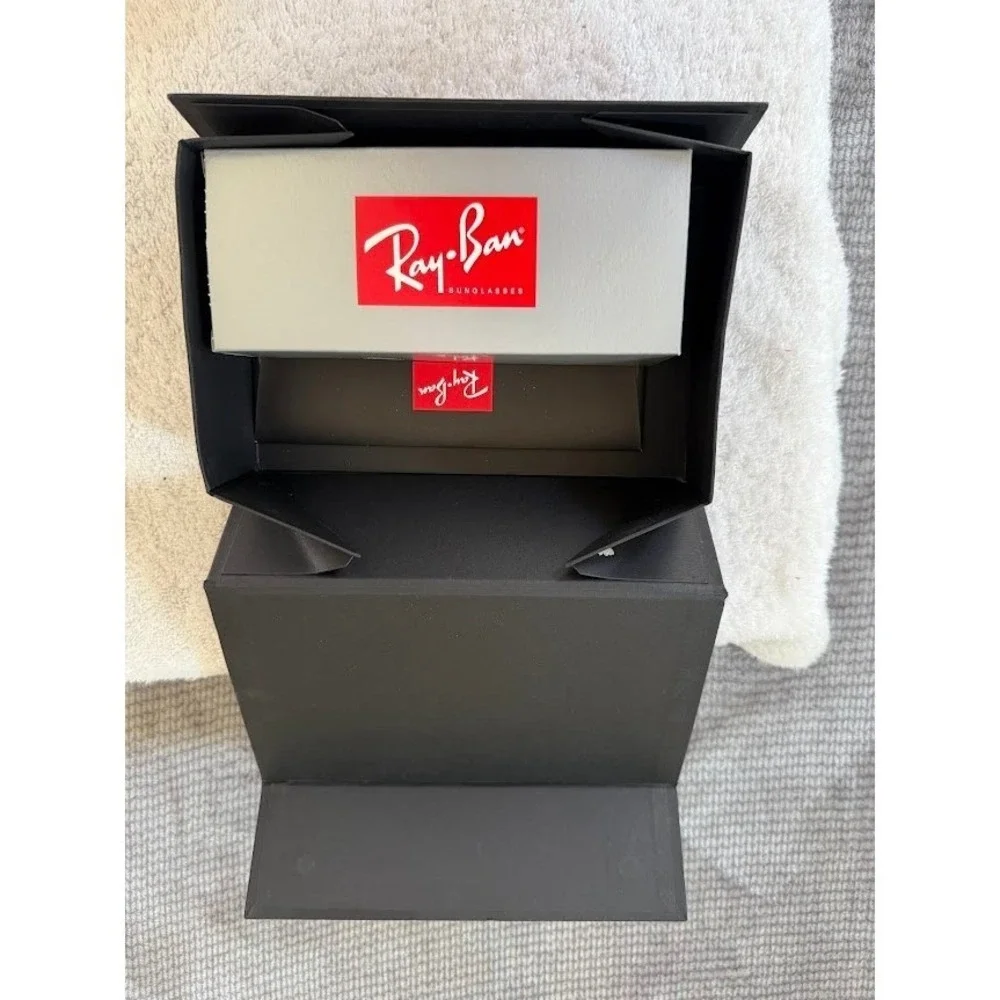 Ray-Ban Black Empty Sunglasses Box Case with Red Logo Authentic Universal Set.
